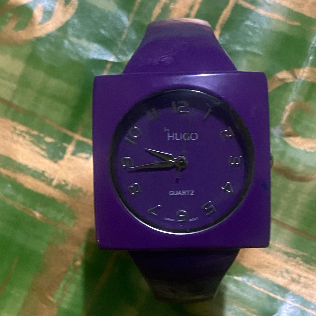 Womens Hugo Purple Plastic Watch